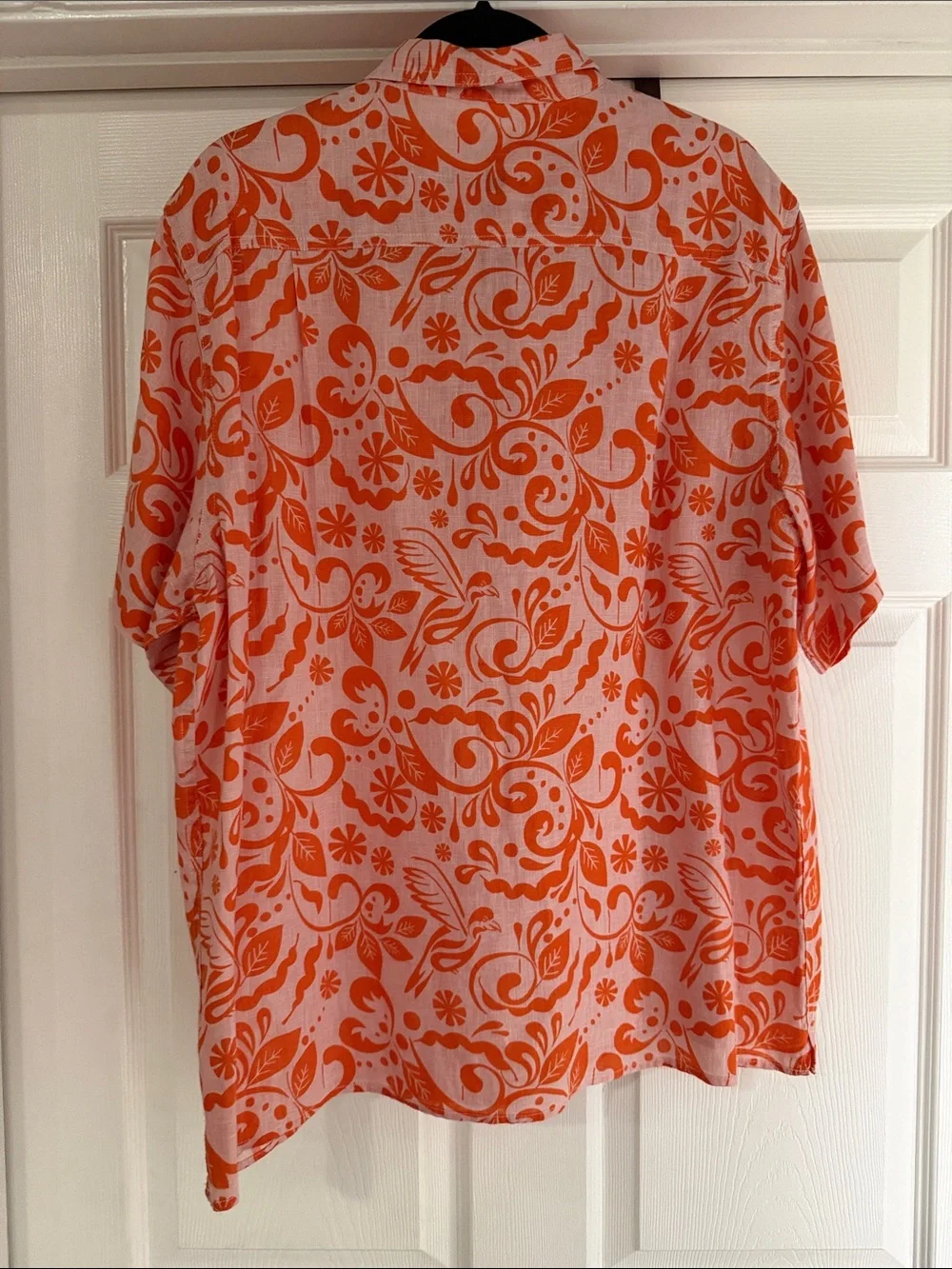 $110 NWT HIHO XL New Linen Men’s Orange Casual Button-Down short sleeve Shirt